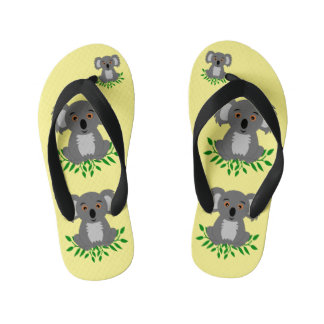 Tongs Enfants Cute koala avec enfants eucalyptus