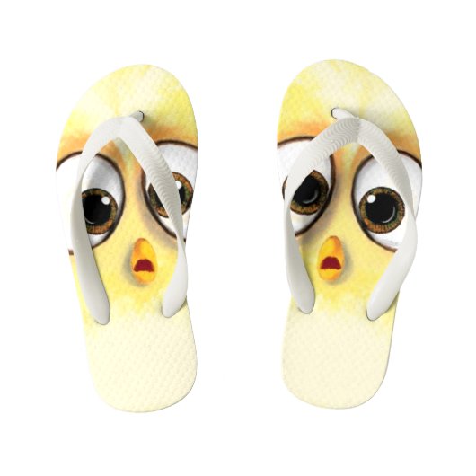 Tongs Enfants Cute Little Yellow Surprised Big Eyes Fun (Semelle)