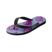 Tongs Enfants Cute Personalisé Motif Octopus Violet (Incliné)