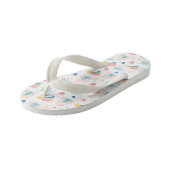 Tongs Enfants Cute Rainbow Hearts & Clouds Motif (Incliné)