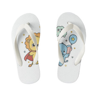 Tongs Enfants Cute Superhero Lion and Elephant Friends Cartoon