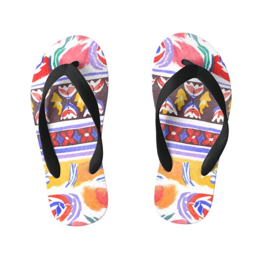 Tongs Enfants décoration traditionnelle roumaine (Semelle)