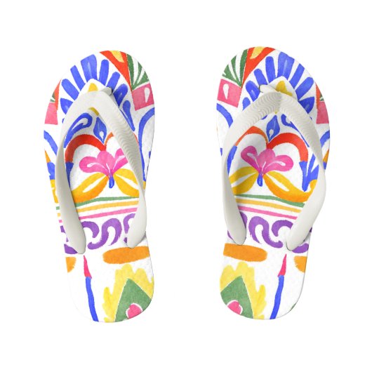 Tongs Enfants décoration traditionnelle roumaine (Semelle)