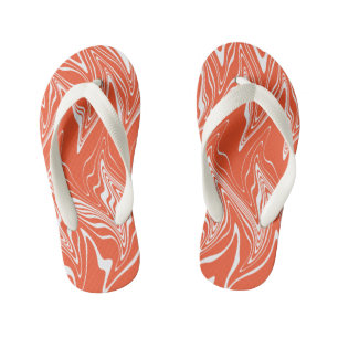 Tongs Enfants Déformé - Orange et Blanc