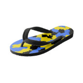 Tongs Enfants Design Abstrait Jaune Bleu Noir Motif moderne (Incliné)