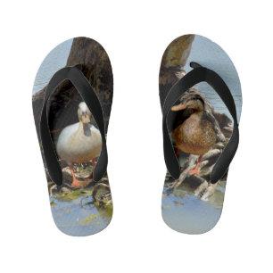 Tongs Enfants Deux Canards Sur Les Racines D'Arbre, Tournes