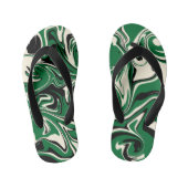 Tongs Enfants Déversement - vert, crème et noir (Semelle)