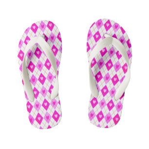 Tongs Enfants Diamants roses Jacquards Coeurs Jambes Motifs