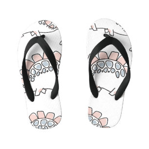 Tongs Enfants Dinosaures de Doodle : Amusant Dessiné À La Main.