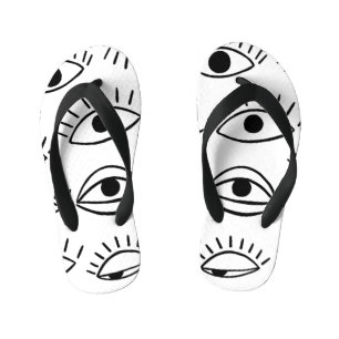 Tongs Enfants Doodle eye, motif créatif sans couture.
