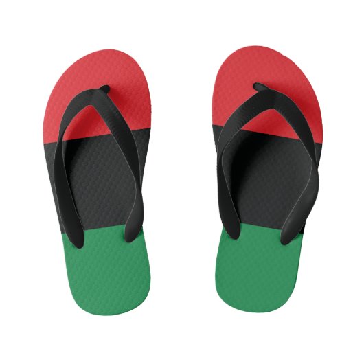 Tongs Enfants Drapeau rouge, noir et vert (Semelle)