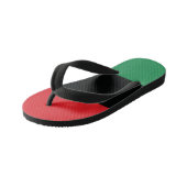 Tongs Enfants Drapeau rouge, noir et vert (Incliné)