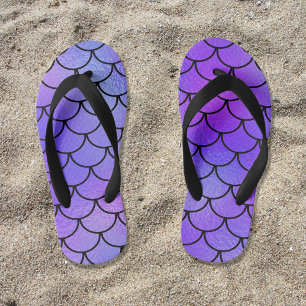 Tongs Enfants Écales de sirène irisées magenta violet bleu