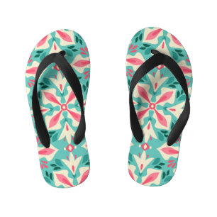 Tongs Enfants Elégance florale : motif vintage sans soudure.