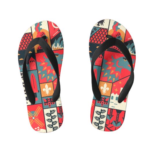 Tongs Enfants Élégance médiévale : Conception Motif transparente (Semelle)