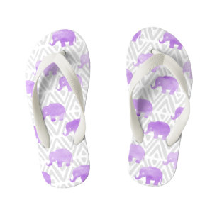 Tongs Enfants Élément de chignon éléphant aquarelle Shibori Chev