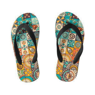 Tongs Enfants Éléments décoratifs : Motif Vintage à main