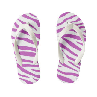 Tongs Enfants Enfants Violet Zèbre Frappe Flip Flops