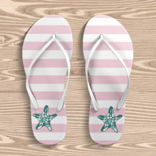 Tongs Enfants Estarfish Turquoise Gris Rose Et Blanc
