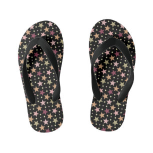 Tongs Enfants Étoiles colorées sur noir
