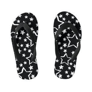 Tongs Enfants étoiles noires, blanches : grogne urbaine.