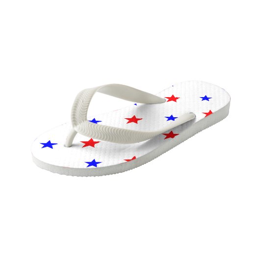 Tongs Enfants Étoiles Rouges et Bleues - Motif de Ciel Étoilé (Incliné)