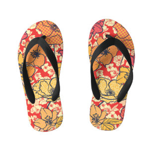 Tongs Enfants Explosion florale : Tendance Vintage transparente.
