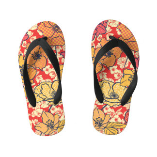 Tongs Enfants Explosion florale : Tendance Vintage transparente.