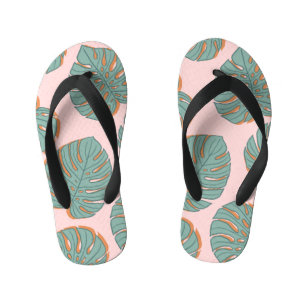 Tongs Enfants Feuille de Monstera : Motif Vintage tropical