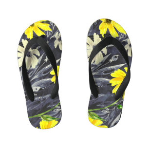 Tongs Enfants Feuilles d'automne, baies : motif d'aquarelle.