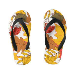 Tongs Enfants Feuilles d'automne, simple motif transparent