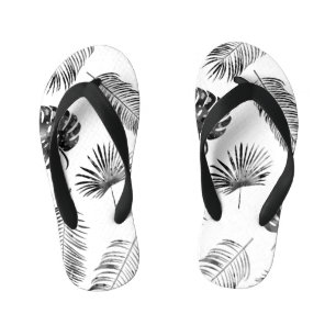 Tongs Enfants Feuilles de palmier noir : vintage sans soudure.