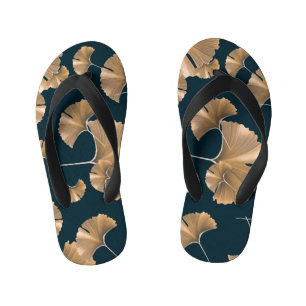 Tongs Enfants Feuilles de paume de ginko tropical, motif hawaïen