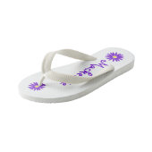 Tongs Enfants Fille de Fleur de marguerite violette (Incliné)