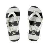 Tongs Enfants Fille Pirate Crossbones noir et blanc (Semelle)