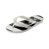 Tongs Enfants Fille Pirate Crossbones noir et blanc (Incliné)