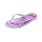 Tongs Enfants Filles Violet Dachshund Flip Flops (Incliné)
