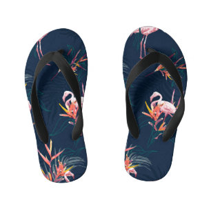 Tongs Enfants Flamant rose hawaïen : oeuvre Vintage tropicale