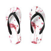 Tongs Enfants Flamant rose motif aquarelle, design dynamique. (Semelle)