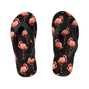 Tongs Enfants Flamants roses Oiseaux : Textile Vintage