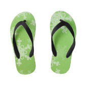 Tongs Enfants Flammes de neige blanches vertes Noël minimal (Semelle)