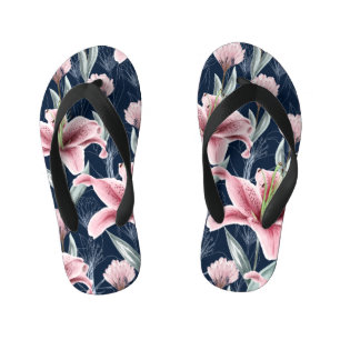 Tongs Enfants Fleur Lilly Rose Motif sans couture.