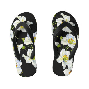 Tongs Enfants Fleurs chamomiles : Motif d'illustration aquarelle