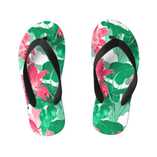 Tongs Enfants Fleurs de la nature colorée Motif Feuille