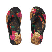 Fleurs du crâne : Arrière - plan foncé sans coutur