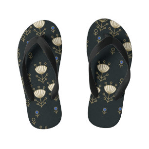 Tongs Enfants Fleurs ethniques : Conception ornementale Vintage