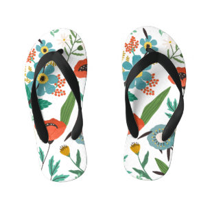 Tongs Enfants Fleurs printanières : Motif floral incolore