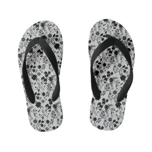 Tongs Enfants Fleurs sur net 01.wx4 Blanc BG