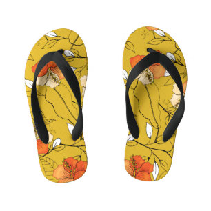 Tongs Enfants Fleurs tropicales Feuilles : Papier peint exotique