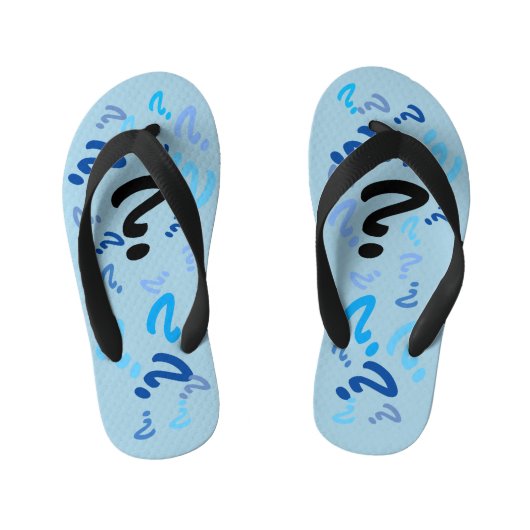 Tongs Enfants Flip Flops - Points d'interrogation en bleu (Semelle)